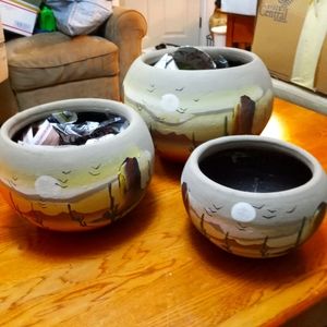 Set of 3 Clay Pots